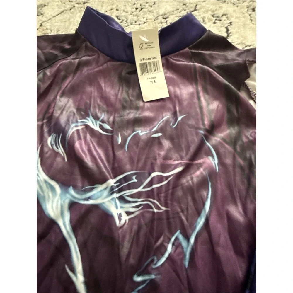 Disney Descendants Mal Costume Kids 7/8 Purple Villain NWT Faux Leather